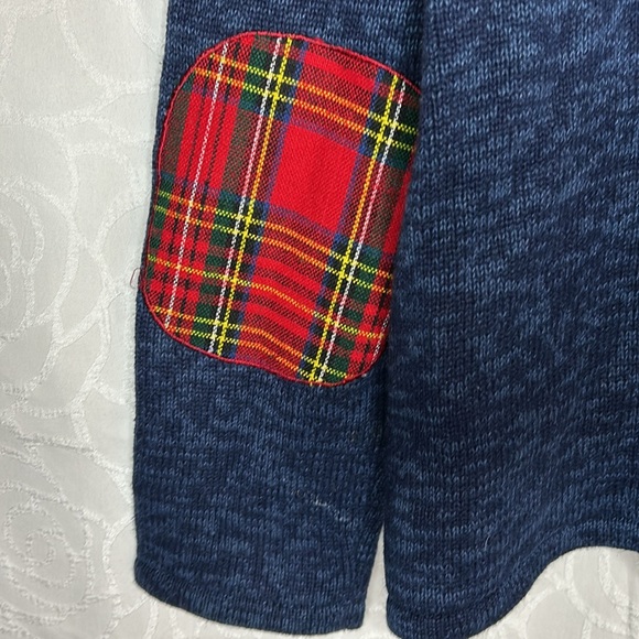 TIARA INTERNATIONAL Vintage Christmas Collection Blue full zip sweater. Size XL. - Picture 6 of 8